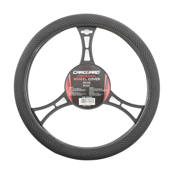 Husa volan auto 38 cm cu perle, negru