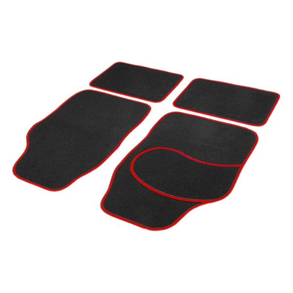 Set covorase auto textile negru si rosu - set complet