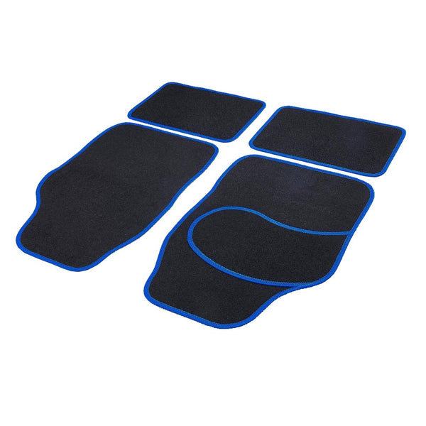 Set covorase auto textile negru si albastru - set complet