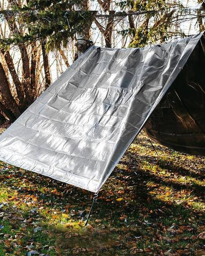 Prelata argintie 6x10 m 150 g/mp - inele de aluminiu