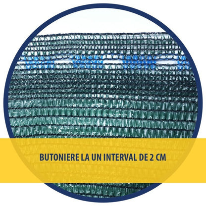 Plasa de umbrire verde 120 g/mp - detaliu tesatura
