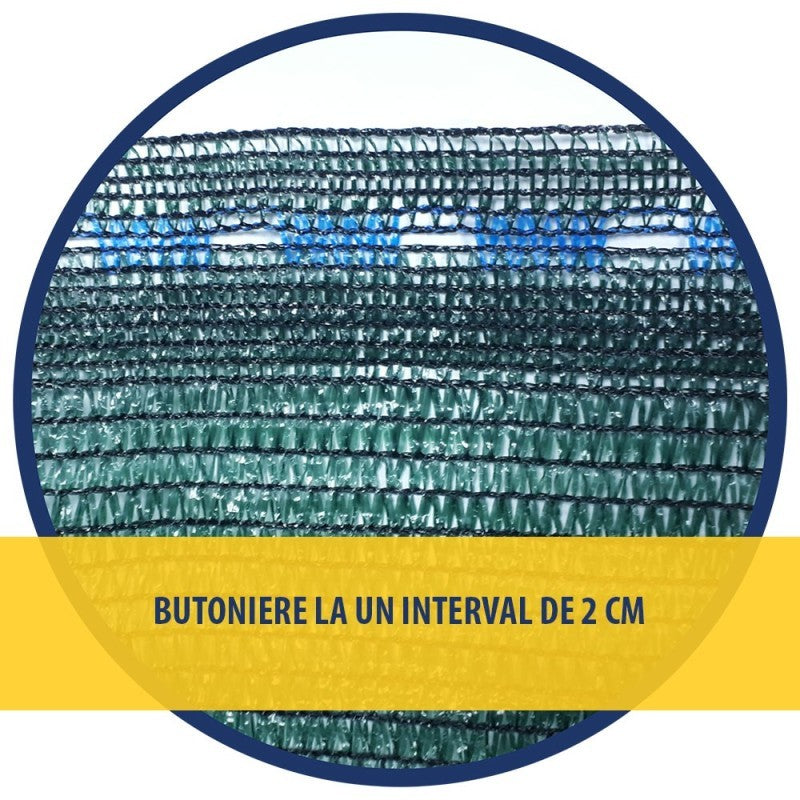 Plasa de umbrire verde 80 g/mp - detaliu tesatura