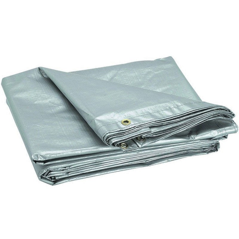 Pachet 1+1 prelata cu inele 150 g/mp, 2x3 m, argintiu