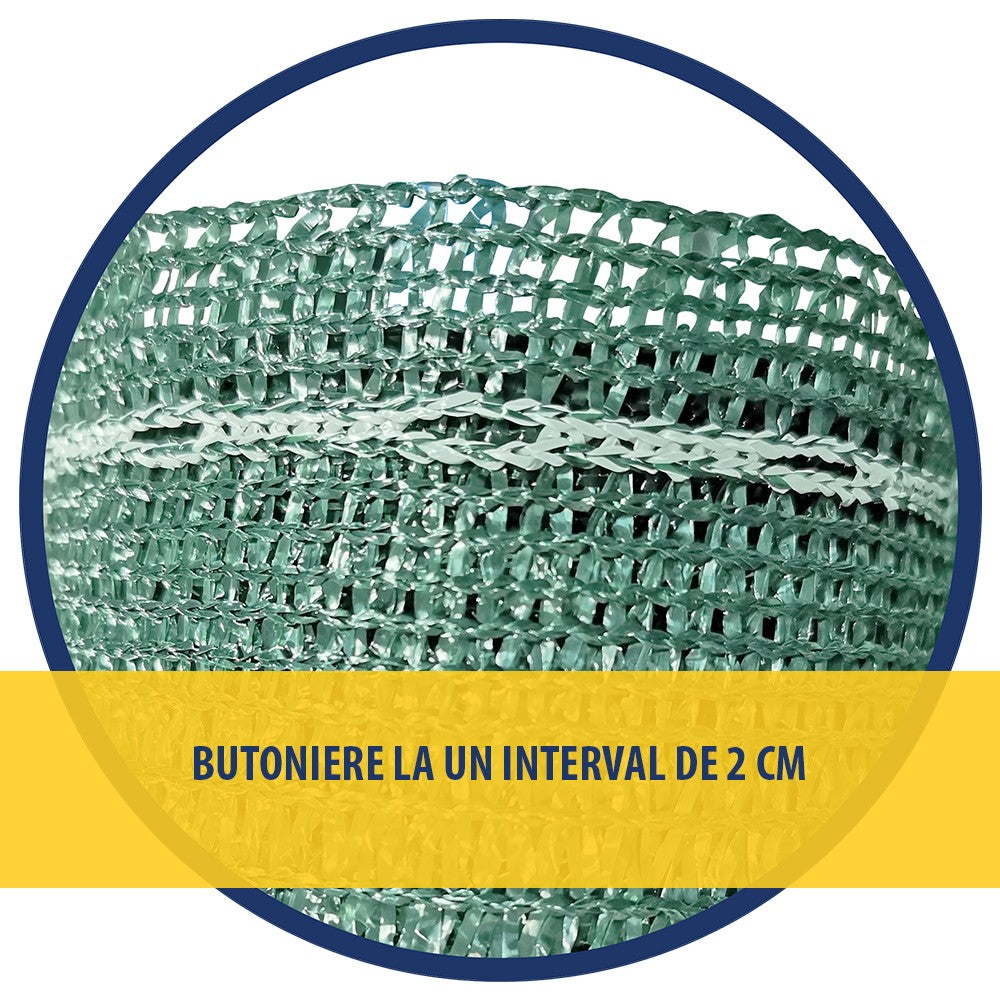 Plasa de umbrire verde+alb, 1,7x10 m, 80 g/mp - imagine 3