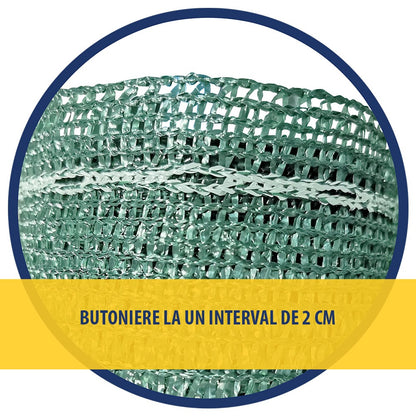 Plasa de umbrire verde+alb, 1,7x10 m, 80 g/mp - imagine 3