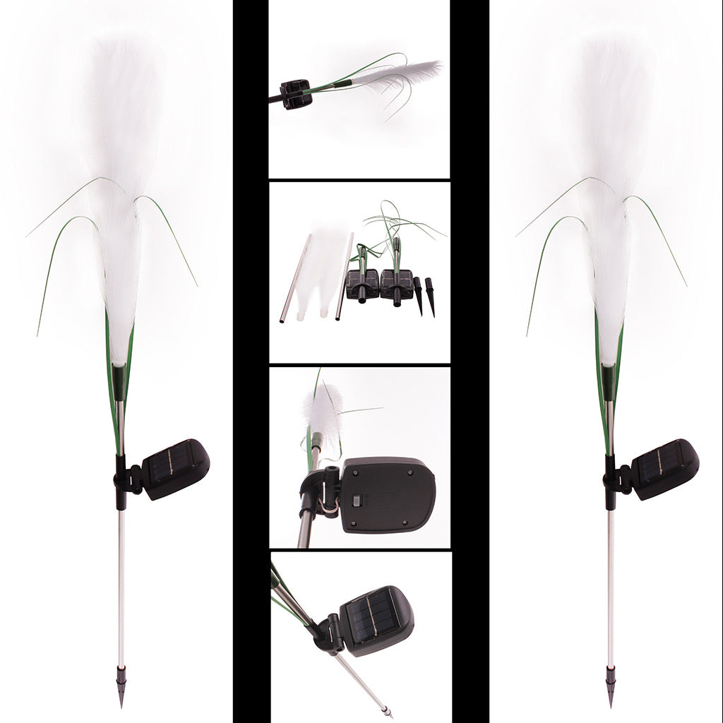 Set 2 lampi solare gradina tip Pampas, lumina calda, 75cm - imagine 6