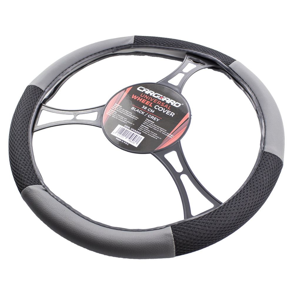 Husa volan auto 38 cm, negru si gri, Carguard - imagine 5