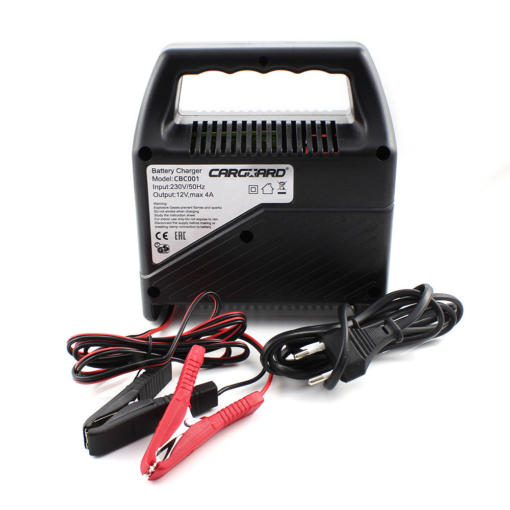 Redresor auto 12V 4A pentru încărcarea bateriei, Carguard - vedere frontală