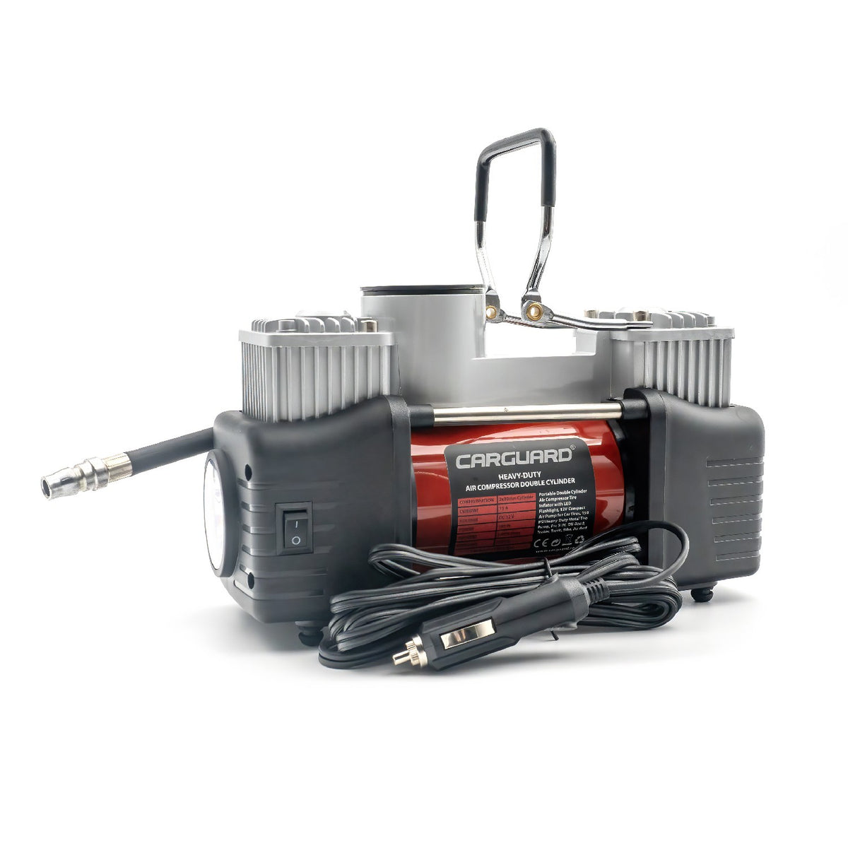 Compresor auto 12V pentru umflat anvelope, Carguard - Heavy-Duty 50 L/min