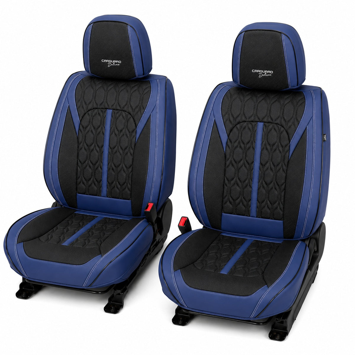 Huse auto Deluxe albastru închis și negru - imagine 2