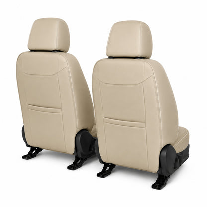 Huse auto Deluxe maro deschis și crem - imagine 6