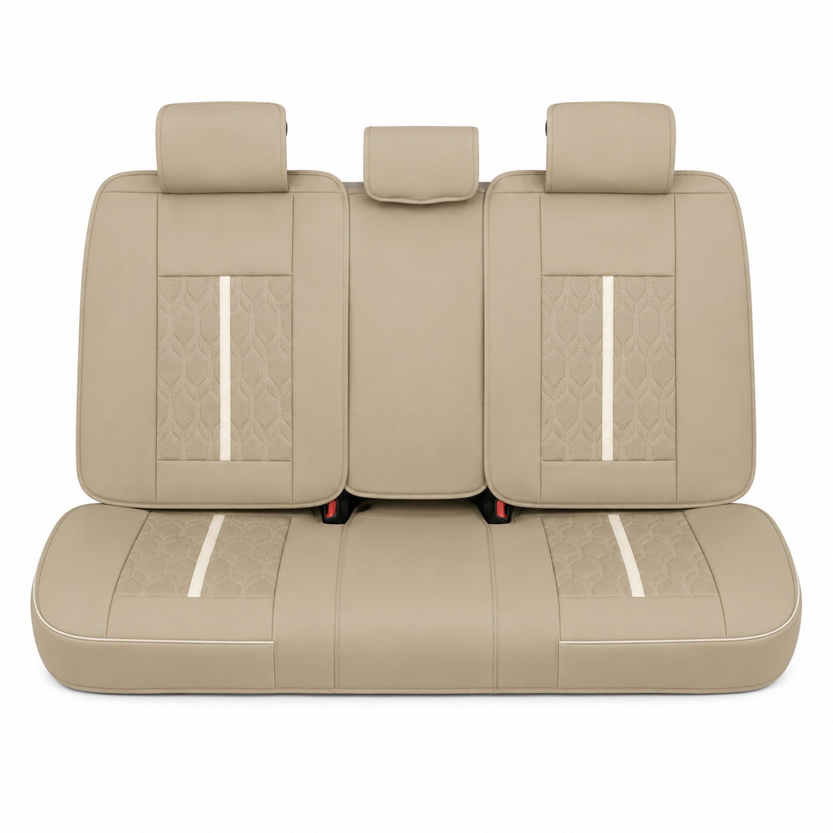 Huse auto Deluxe maro deschis și crem - imagine 3