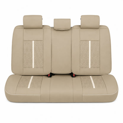 Huse auto Deluxe maro deschis și crem - imagine 3