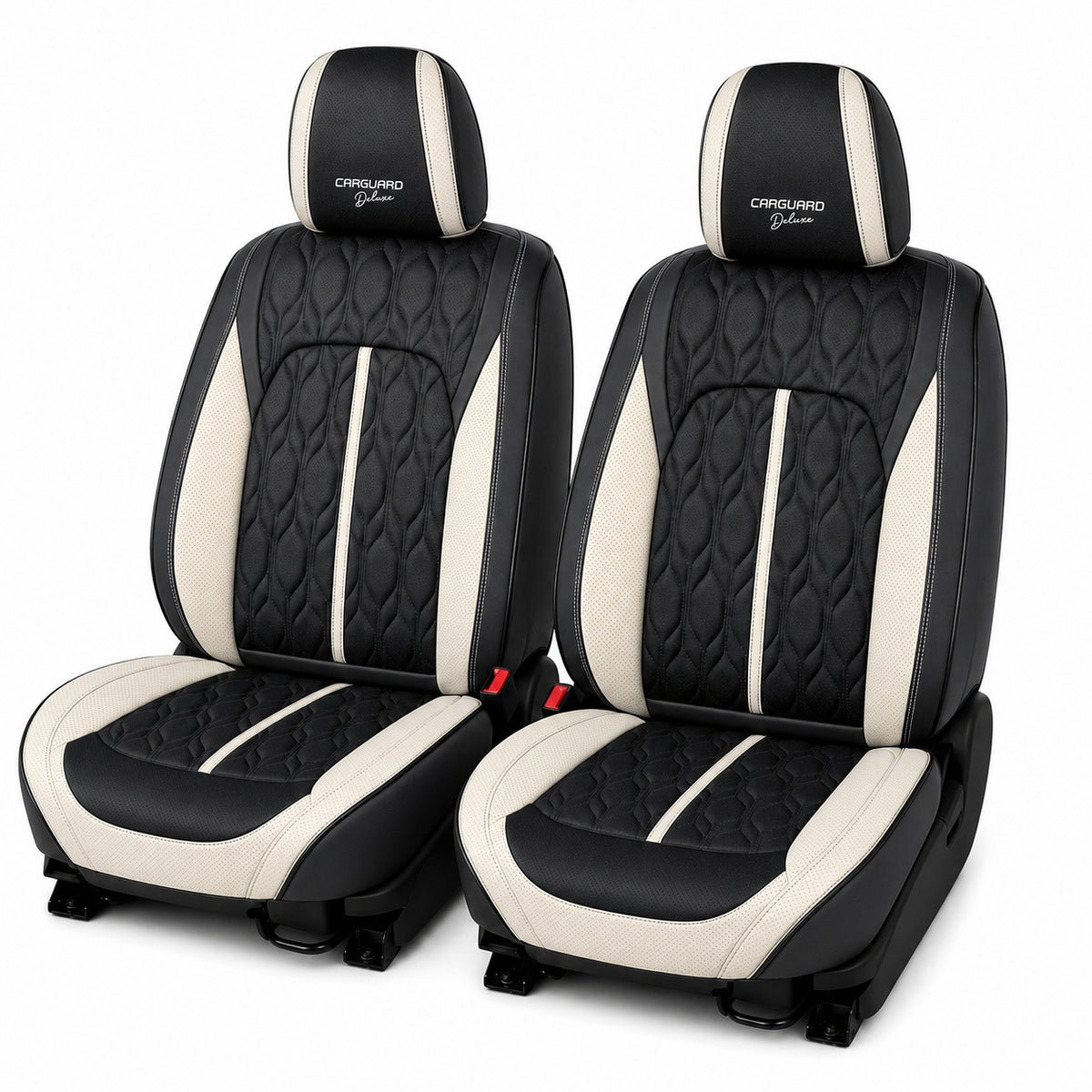 Huse auto Deluxe negru și alb - imagine 2