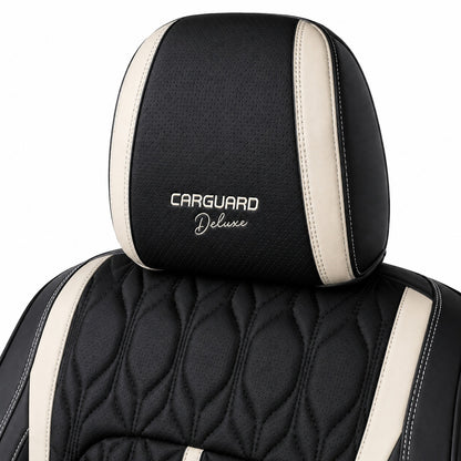 Huse auto Deluxe negru și alb - imagine 4