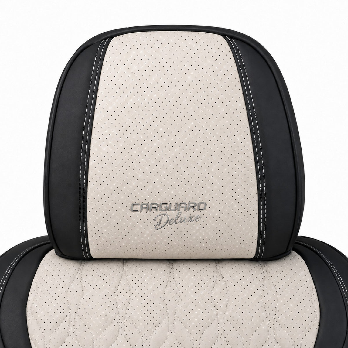 Huse auto Deluxe negru și crem - imagine 4