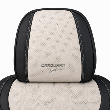 Huse auto Deluxe negru și crem - imagine 4