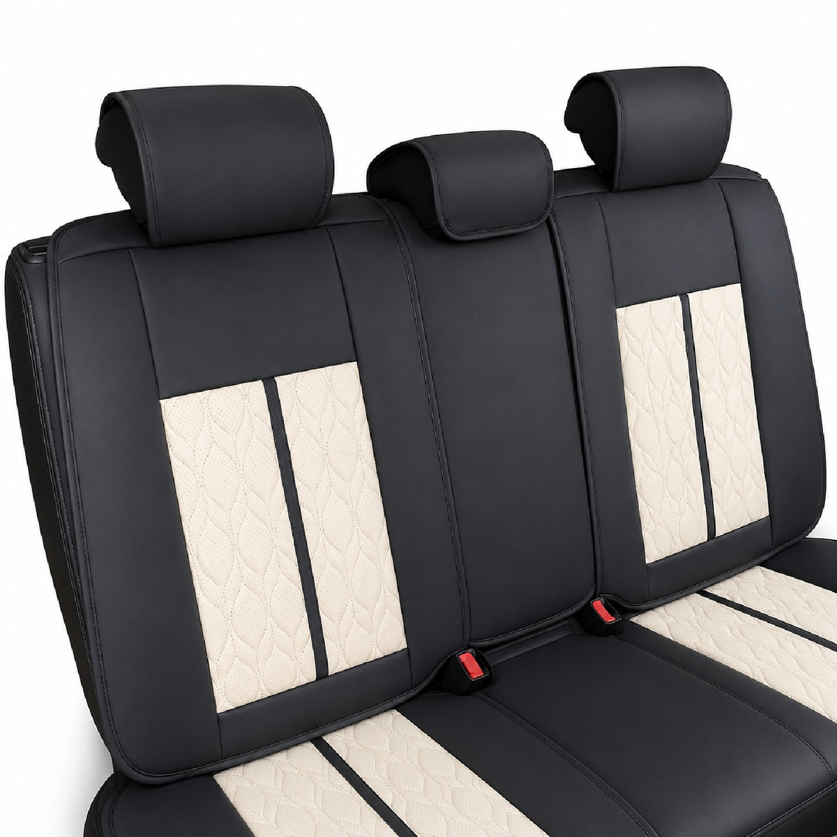 Huse auto Deluxe negru și crem - imagine 5