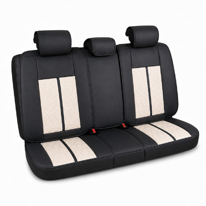 Huse auto Deluxe negru și crem - imagine 2