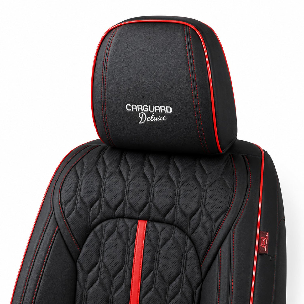 Huse auto Deluxe negru și roșu - imagine 4
