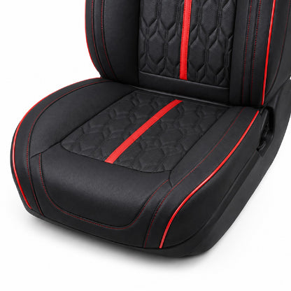 Huse auto Deluxe negru și roșu - imagine 6