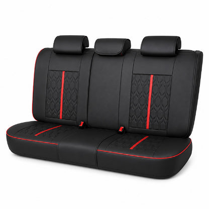 Huse auto Deluxe negru și roșu - imagine 3