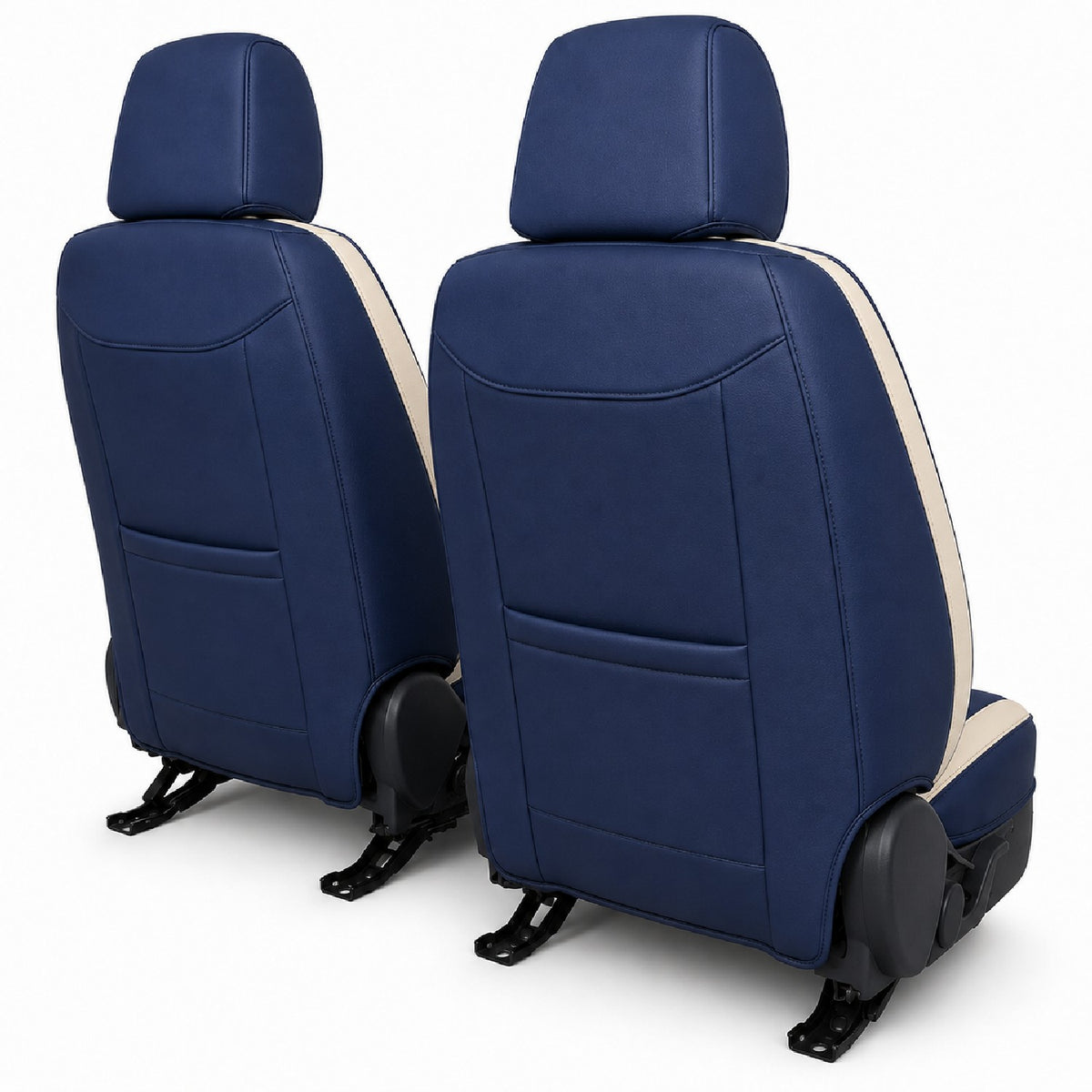 Huse auto Deluxe albastru și alb - imagine 8