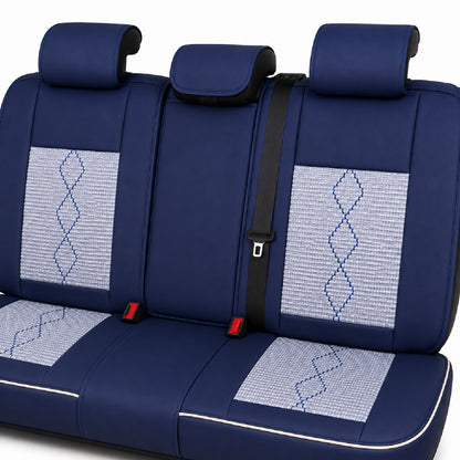 Huse auto Deluxe albastru și alb - imagine 5