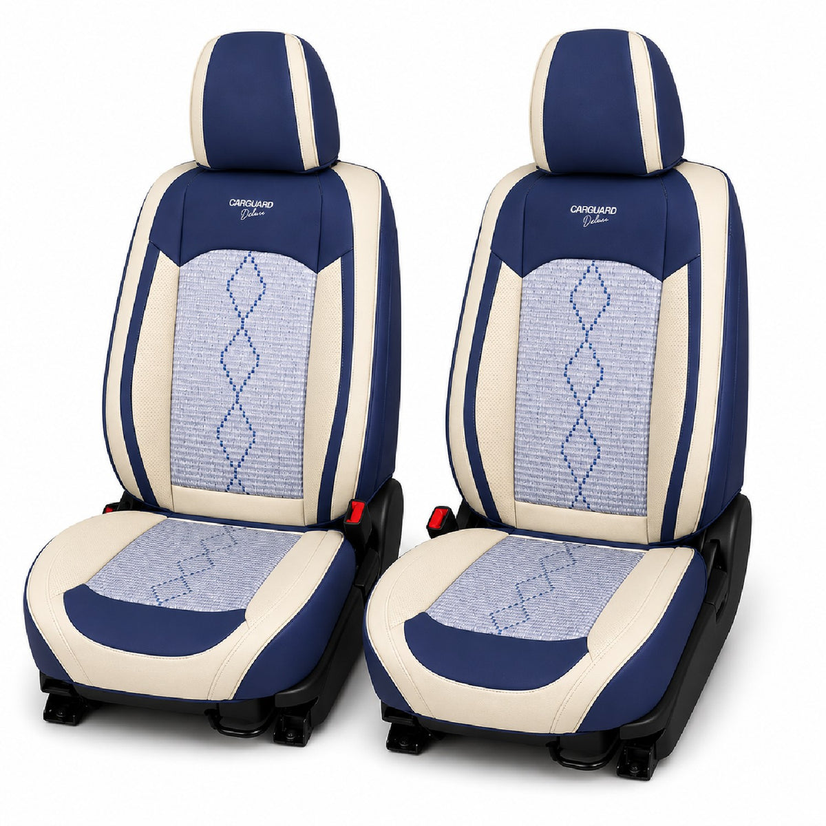 Huse auto Deluxe albastru și alb - imagine 2