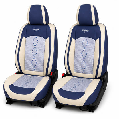 Huse auto Deluxe albastru și alb - imagine 2