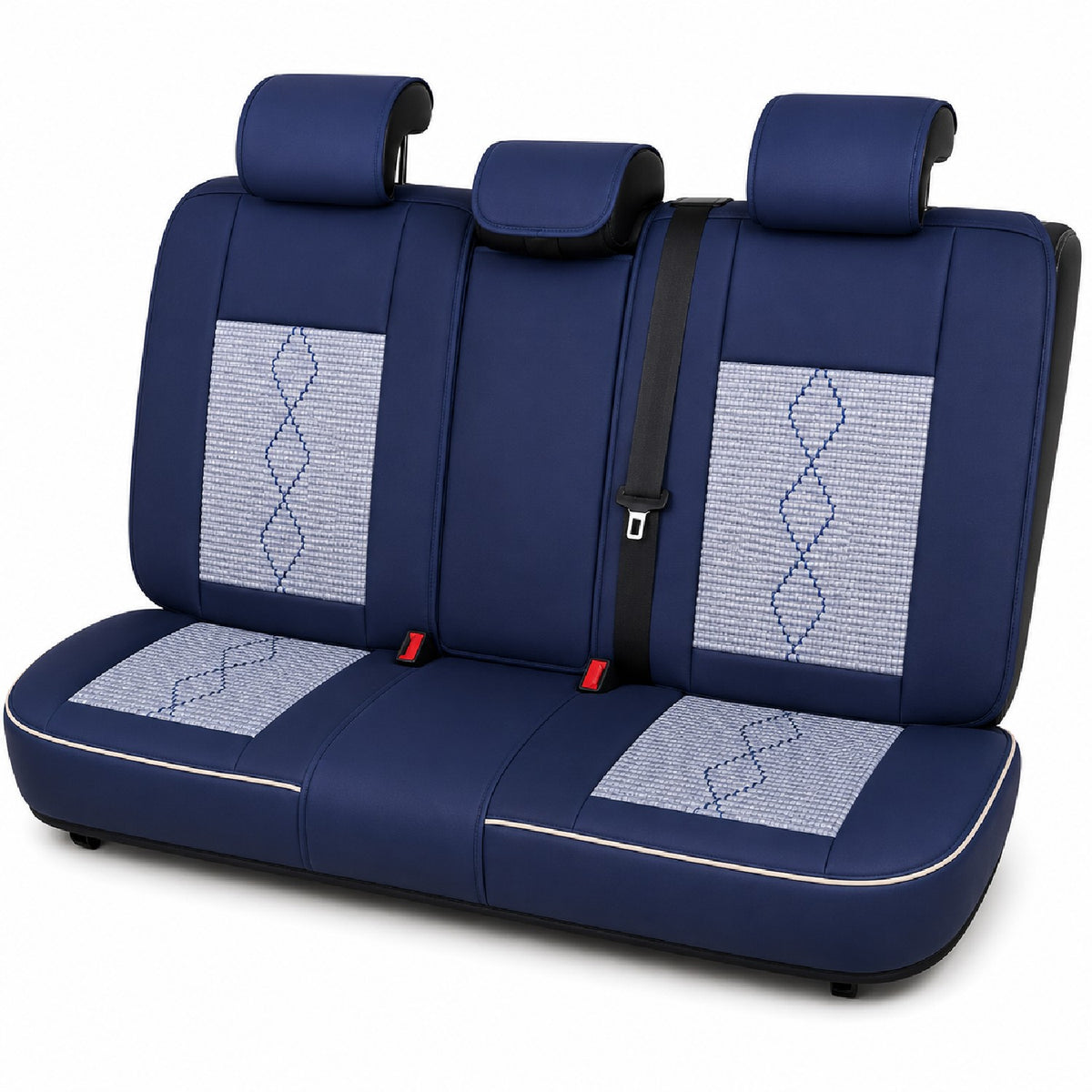 Huse auto Deluxe albastru și alb - imagine 3