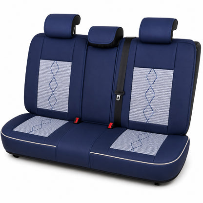 Huse auto Deluxe albastru și alb - imagine 3