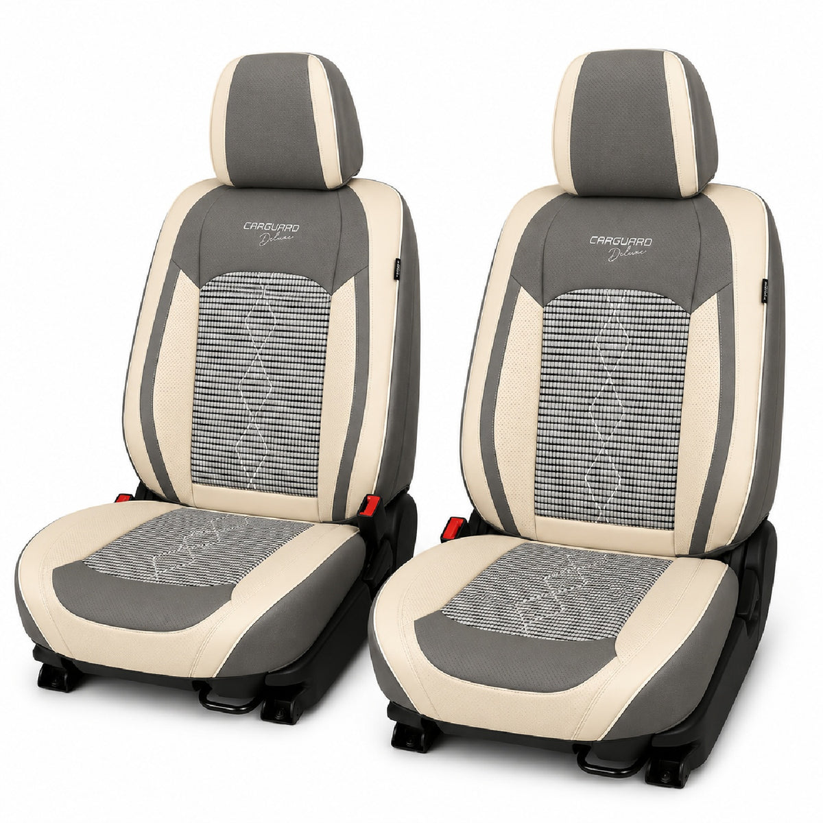 Huse auto Deluxe gri deschis și gri închis - imagine 2