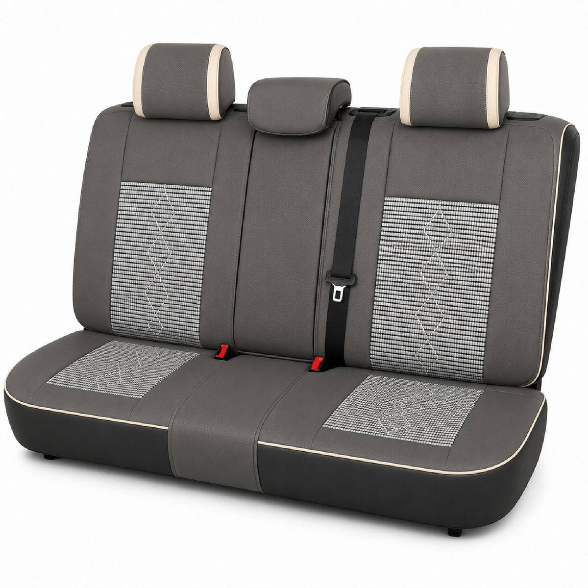 Huse auto Deluxe gri deschis și gri închis - imagine 3