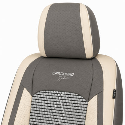 Huse auto Deluxe gri deschis și gri închis - imagine 4