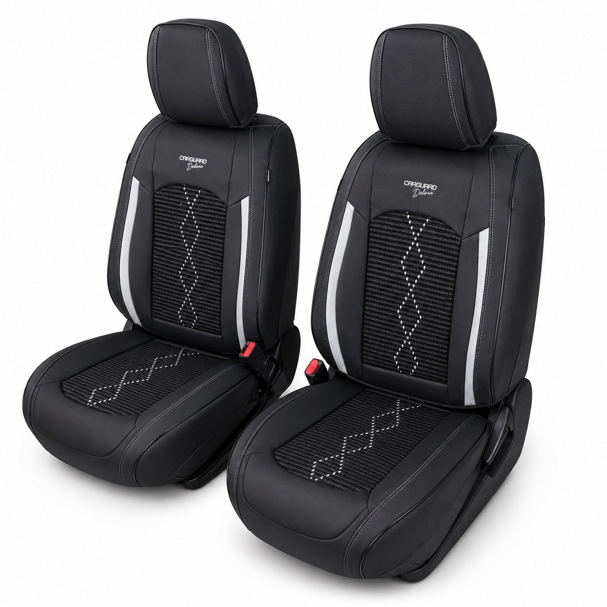 Huse auto Deluxe negru și alb - imagine 2