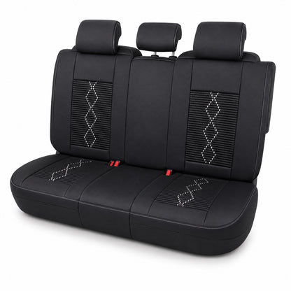 Huse auto Deluxe negru și alb - imagine 3