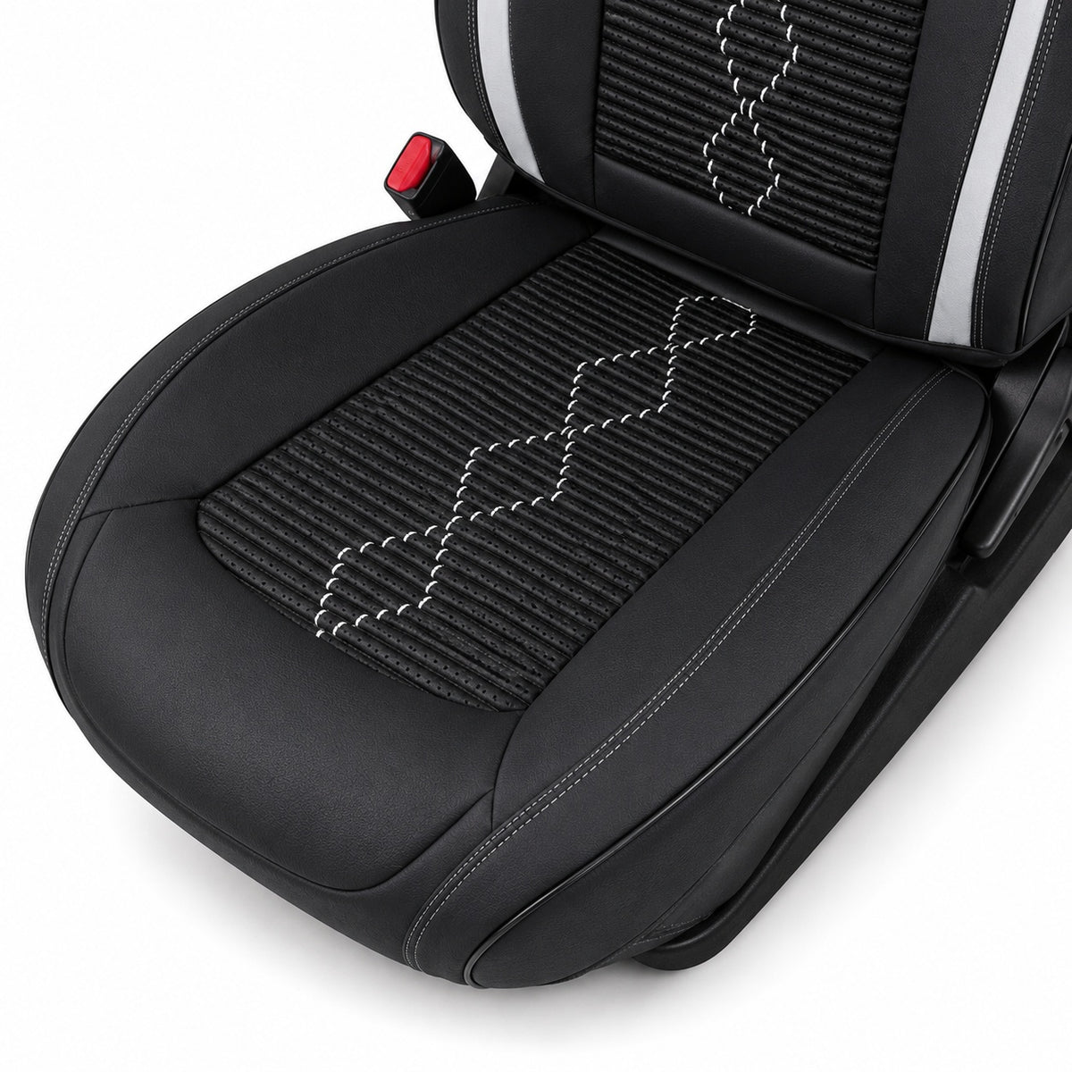 Huse auto Deluxe negru și alb - imagine 7