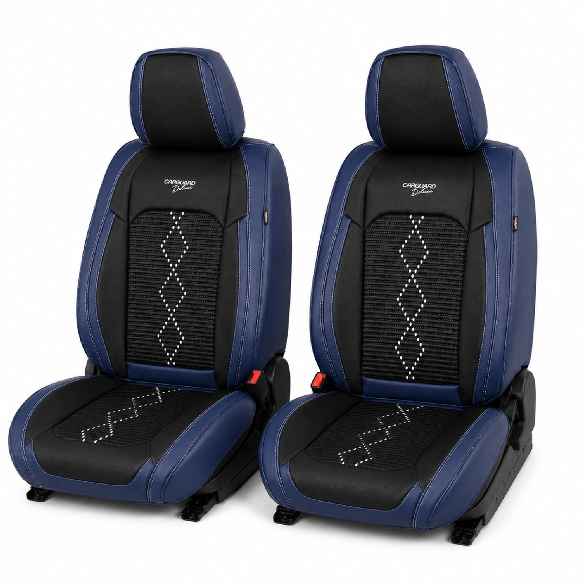 Huse auto Deluxe negru și albastru închis - imagine 2