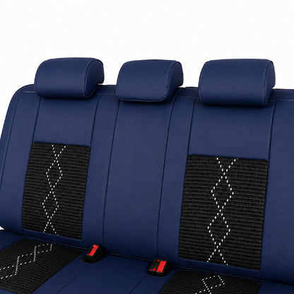 Huse auto Deluxe negru și albastru închis - imagine 5