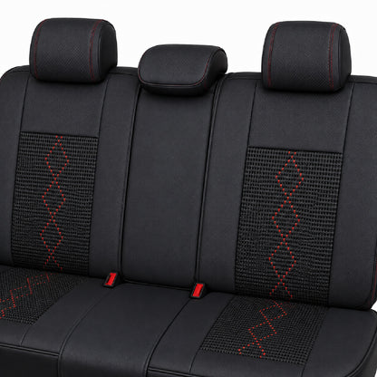 Huse auto Deluxe negru și roșu închis - imagine 5