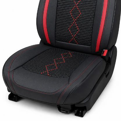 Huse auto Deluxe negru și roșu închis - imagine 6