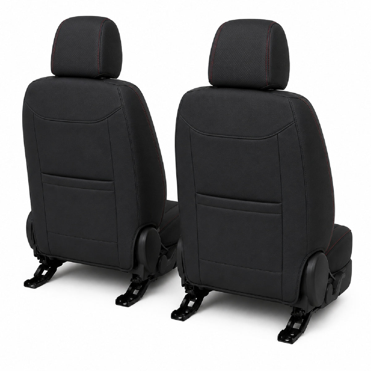 Huse auto Deluxe negru și roșu închis - imagine 7