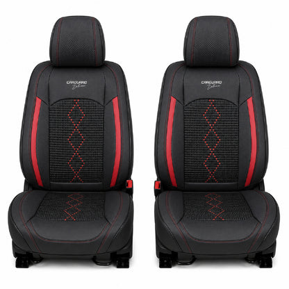 Huse auto Deluxe negru și roșu închis - imagine 2