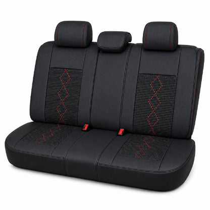 Huse auto Deluxe negru și roșu închis - imagine 3