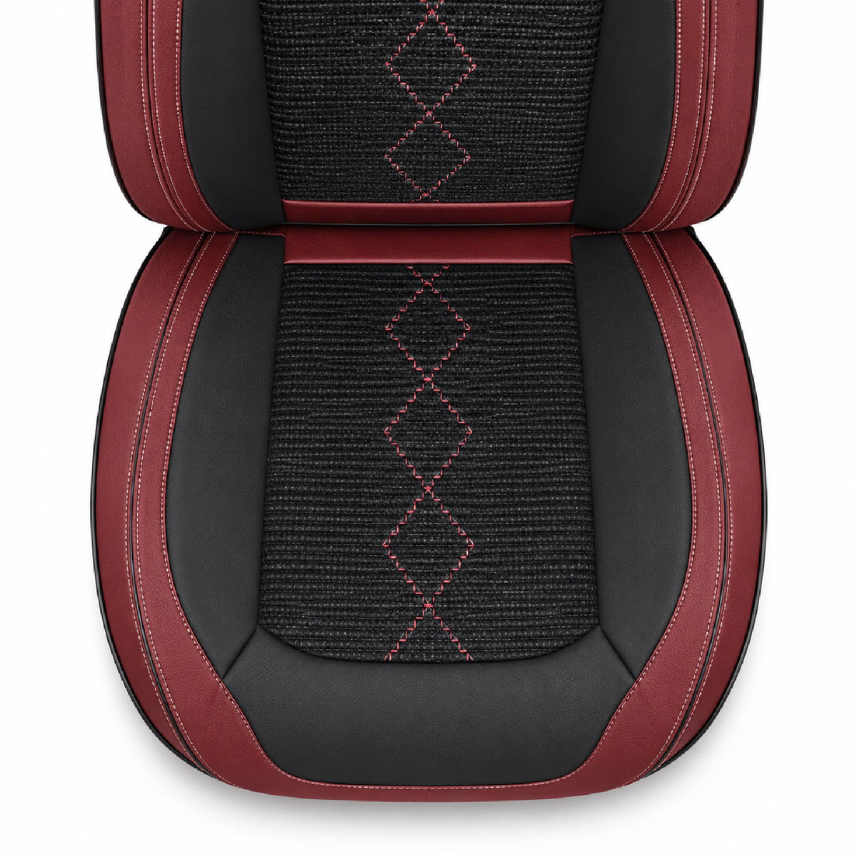 Huse auto Deluxe roșu închis și negru - imagine 6