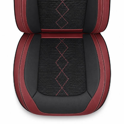 Huse auto Deluxe roșu închis și negru - imagine 6