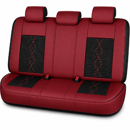 Huse auto Deluxe roșu închis și negru - imagine 3