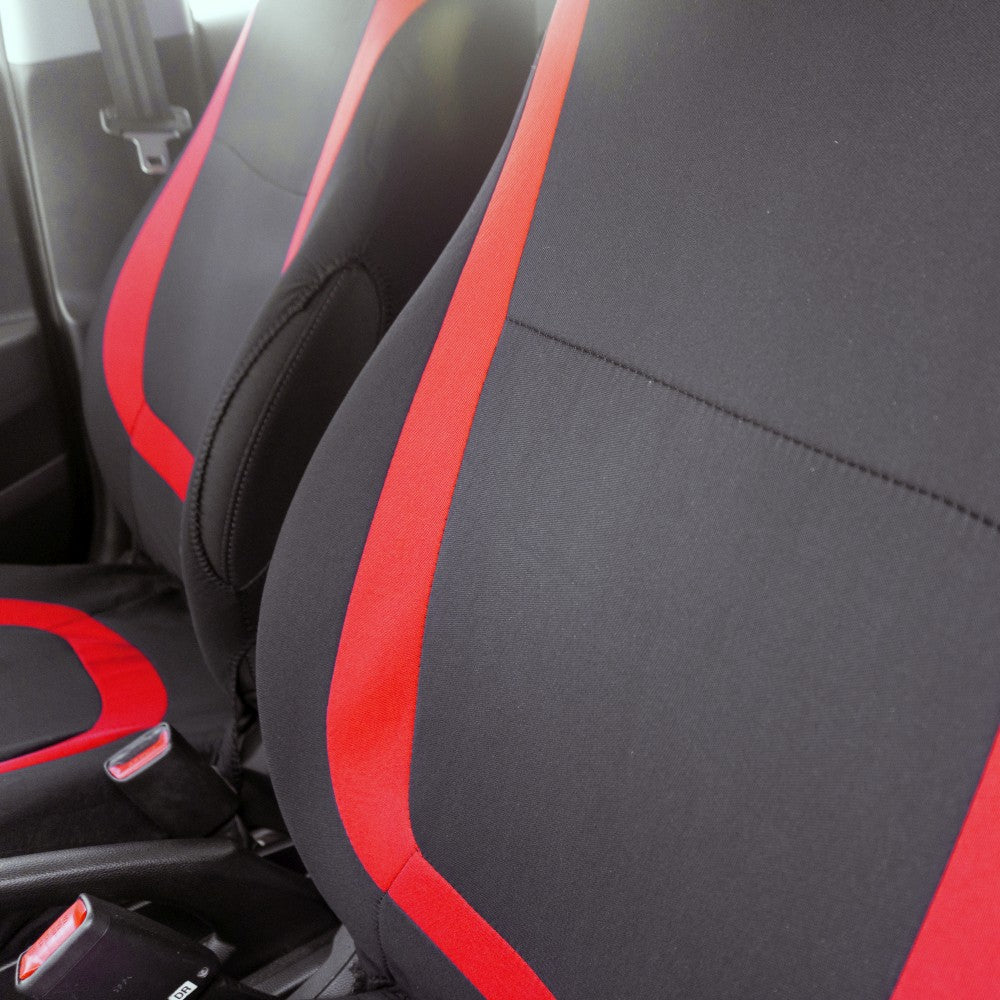 Huse universale scaune auto rosii Carguard - montate pe scaun