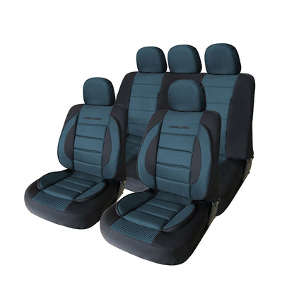 Huse premium scaune auto albastru si negru - set complet